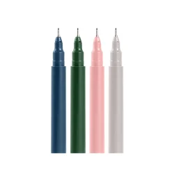 Pens|Poppin Fineliner Felt Pens, Fine Point, 0.5mm, Black Ink, 4/Pack (107475)