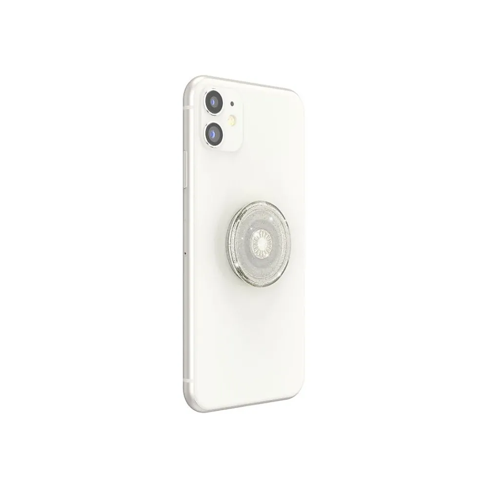 PopSockets PopGrip Clear Glitter Silver Universal Grip (805149)