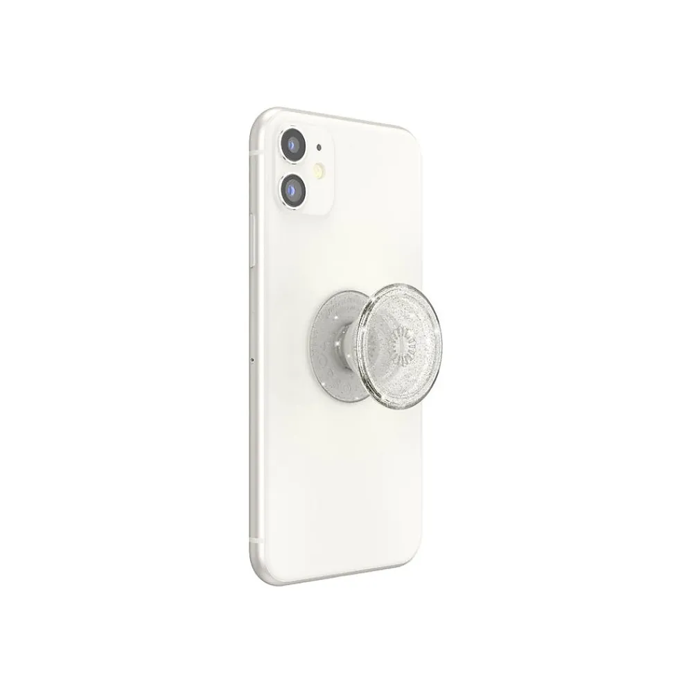 PopSockets PopGrip Clear Glitter Silver Universal Grip (805149)