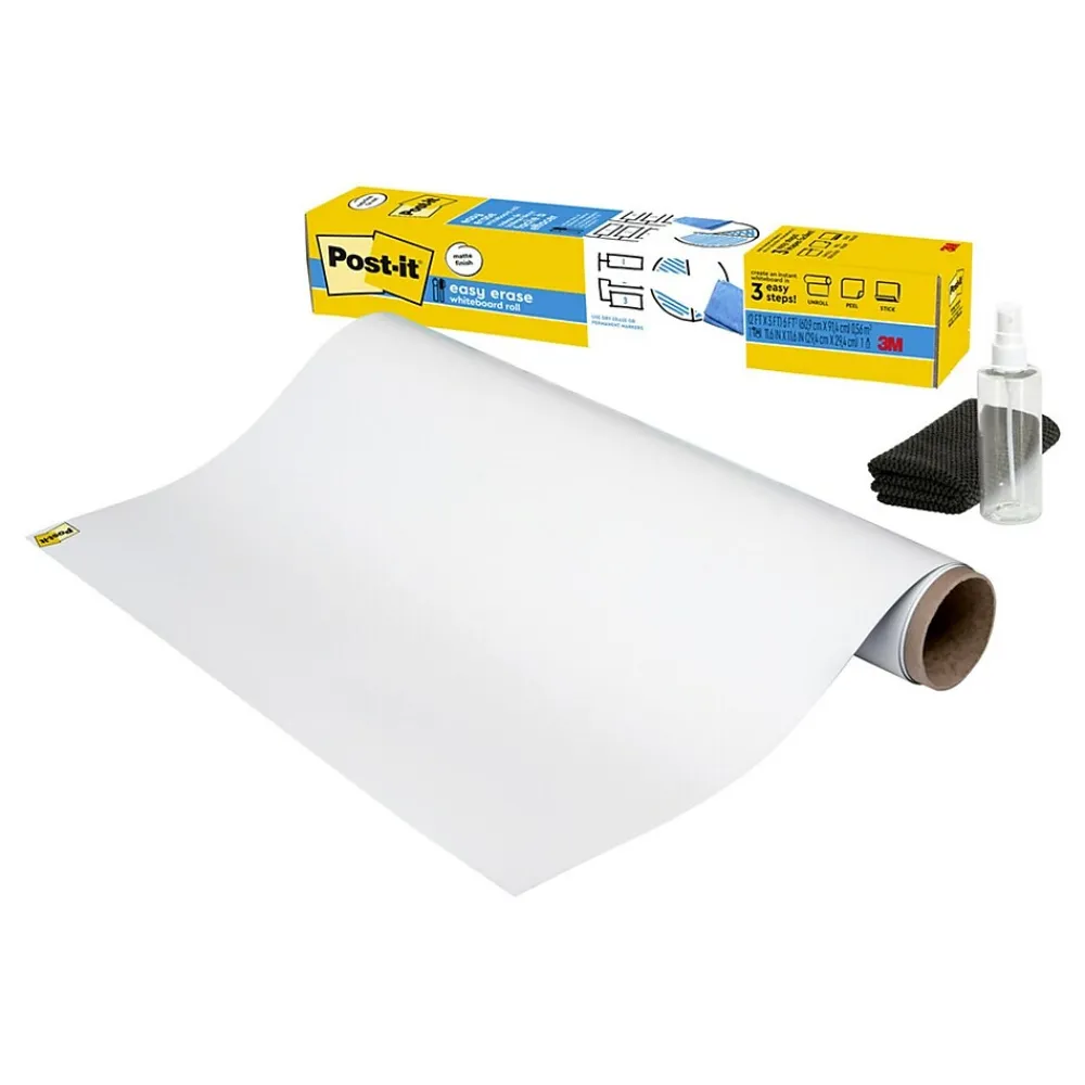 Dry Erase*Post-it Easy Erase Adhesive Dry-Erase Whiteboard, 3' x 2' (FWS3X2)