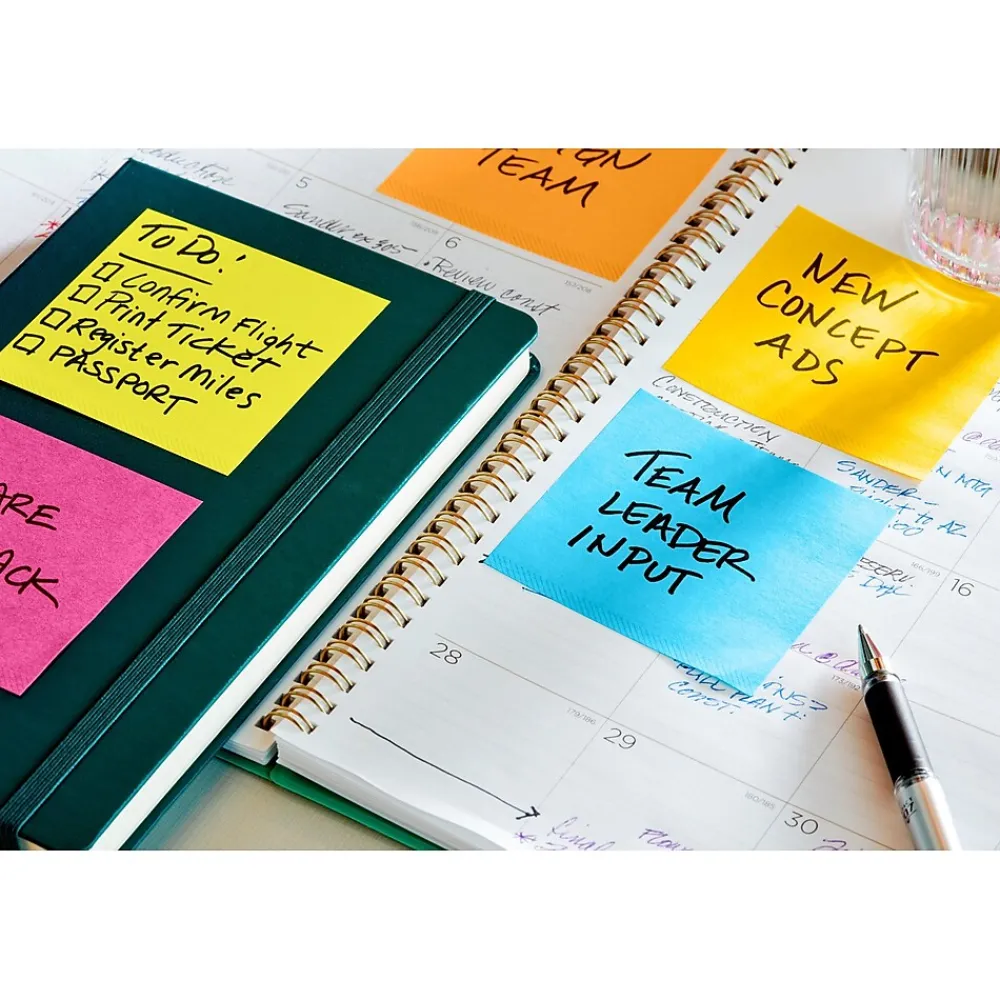Post-It Notes*Post-it Full Adhesive Notes, 3" x 3", Energy Boost Collection, 30 Sheet/Pad, 4 Pads/Pack (F3304SSAU)