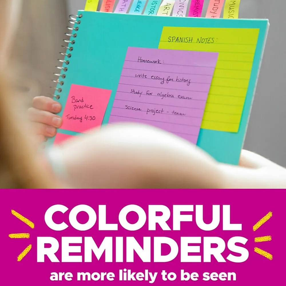 Sticky Notes*Post-it Notes, 1 3/8" x 1 7/8", Poptimistic Collection, 50 Sheet/Pad, 8 Pads/Pack (653-8AF)