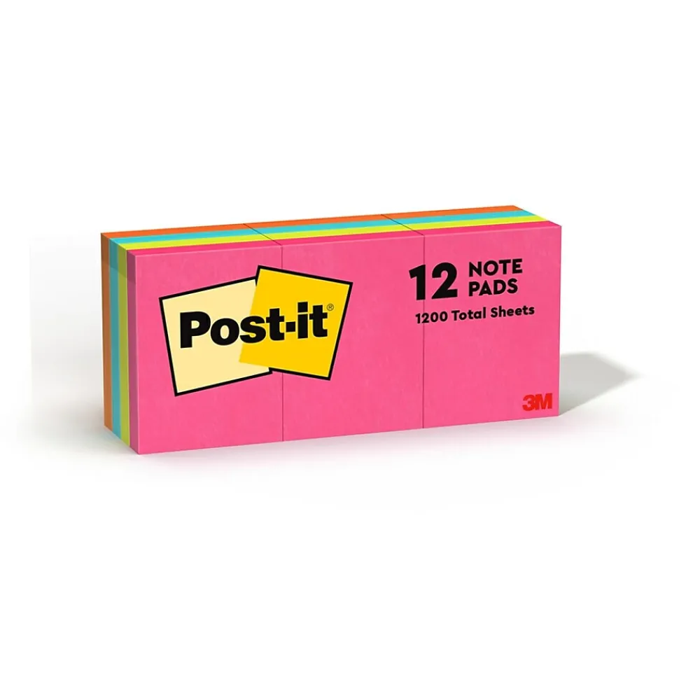 Post-It Notes*Post-it Notes, 1 3/8" x 1 7/8", Collection, 100 Sheet/Pad, 12 Pads/Pack (653AN) Poptimistic