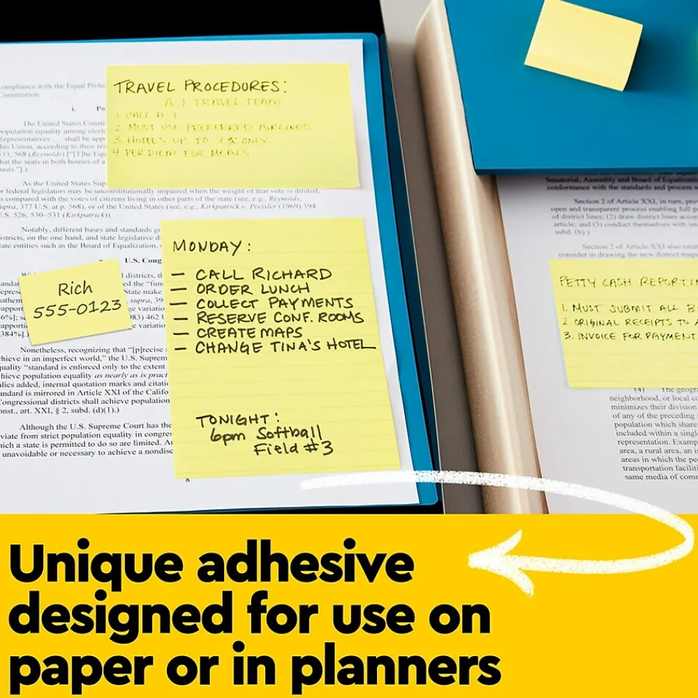 Post-It Notes*Post-it Notes, 3" x 3", Canary Collection, 100 Sheet/Pad, 24 Pads/Pack (654-24VAD-B)