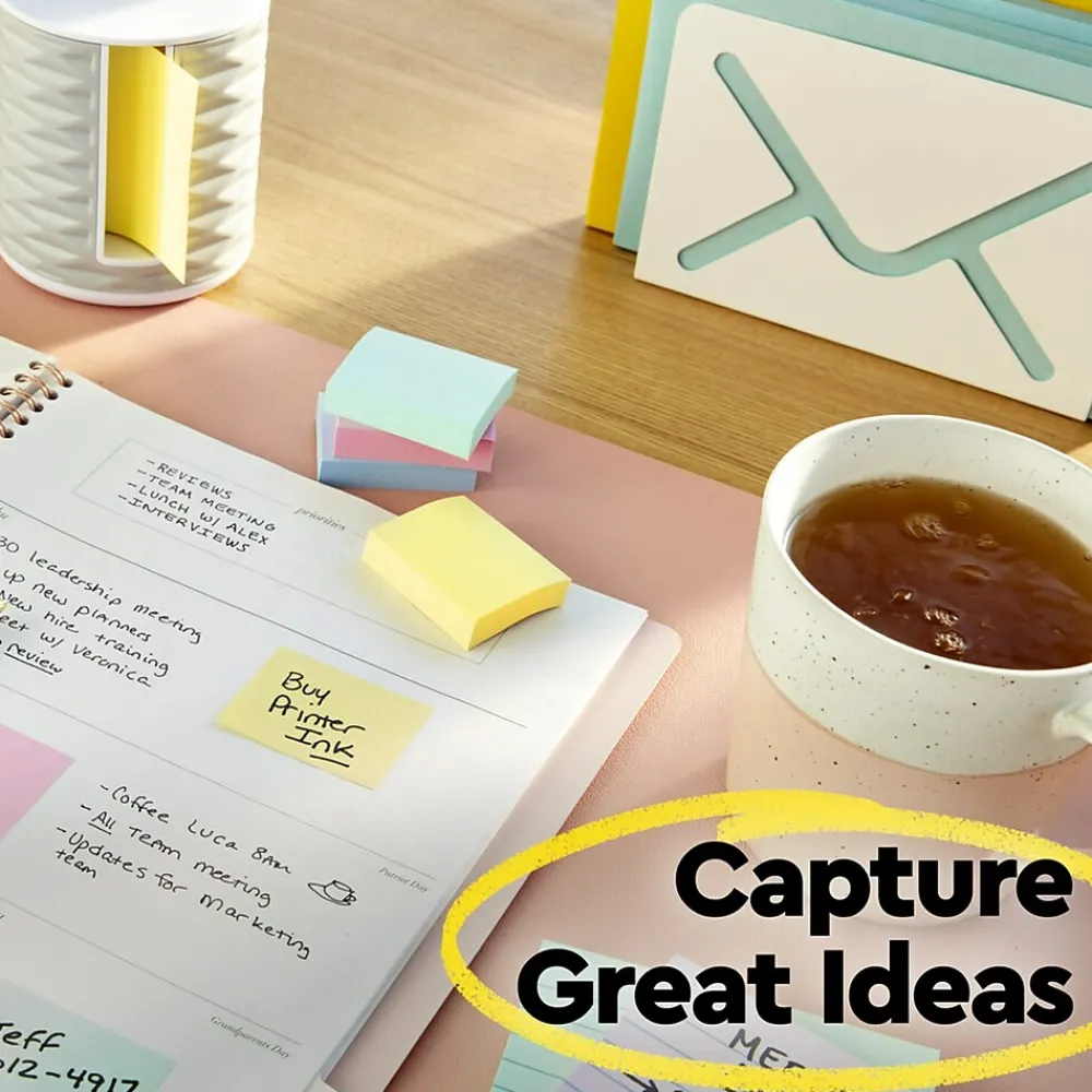 Post-It Notes*Post-it Notes, 3" x 5", Canary Collection, 90 Sheet/Pad, 24 Pads/Pack (65524VADB)