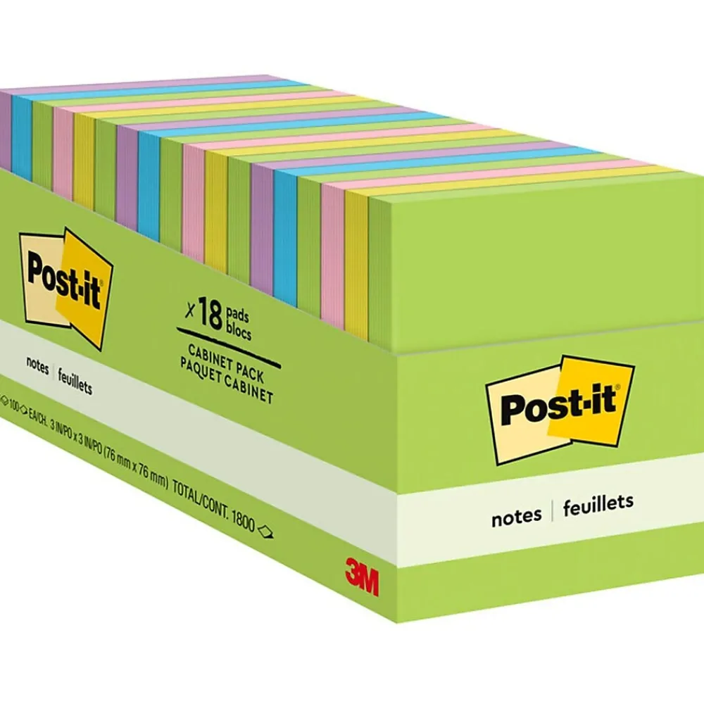 Post-It Notes*Post-it Notes, 3" x 3", Collection, 100 Sheet/Pad, 18 Pads/Pack (654-18BRCP) Floral Fantasy