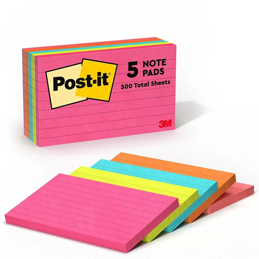 Post-It Notes*Post-it Notes, 3" x 5", Collection, Lined, 100 Sheet/Pad, 5 Pads/Pack (635-5AN) Poptimistic