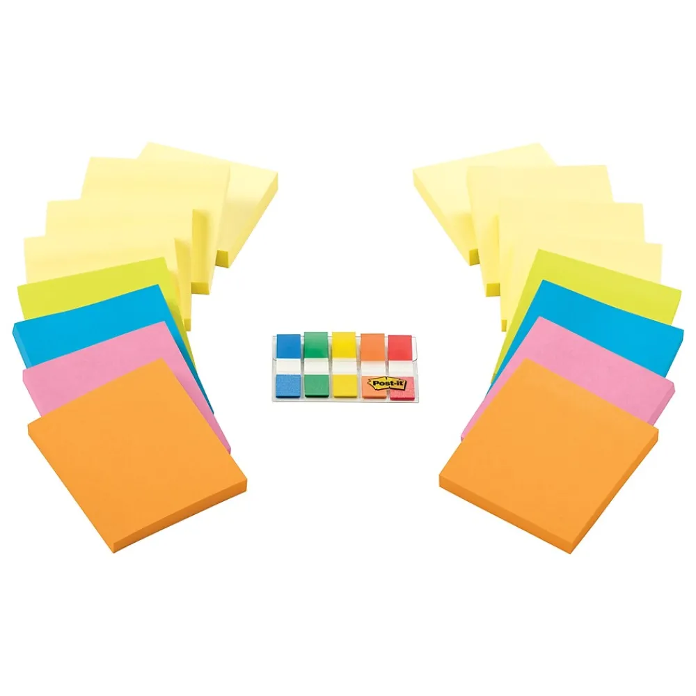 Post-It Notes*Post-it Notes Combo Pack, 3" x 3", Assorted Collection, 90 Sheet/Pad, 16 Pads/Pack (654-16SSCY-B)