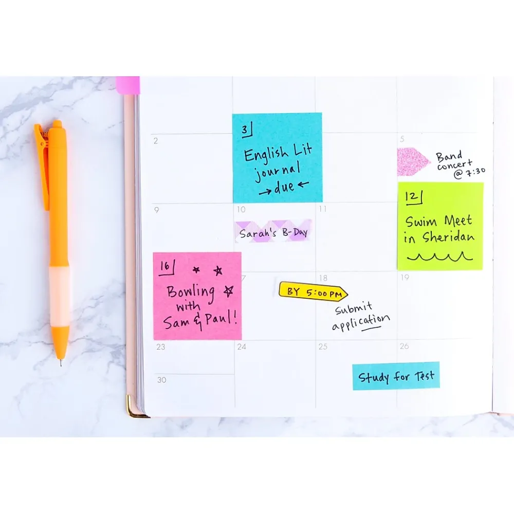 Post-It Notes*Post-it Notes Cube, 3" x 3", Assorted Brights, 400 Sheets/Cube (2027-BRT) Assorted Bright Colors