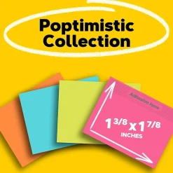 Sticky Notes*Post-it Notes Value Pack, 1 3/8" x 1 7/8", Poptimistic Collection, 18 Pads/Pack (653-18AU)