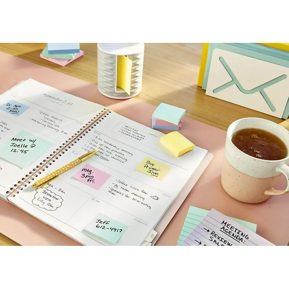 Post-It Notes*Post-it Recycled Notes, 1 3/8" x 1 7/8", Canary Collection, 100 Sheet/Pad, 12 Pads/Pack (653RPYW) Canary Yellow