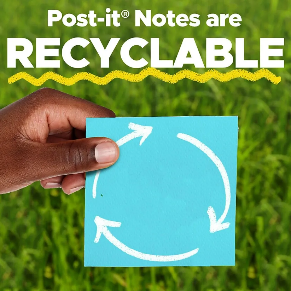 Post-It Notes*Post-it Recycled Notes, 1 3/8" x 1 7/8", Collection, 100 Sheet/Pad, 12 Pads/Pack (653RPA) Sweet Sprinkles
