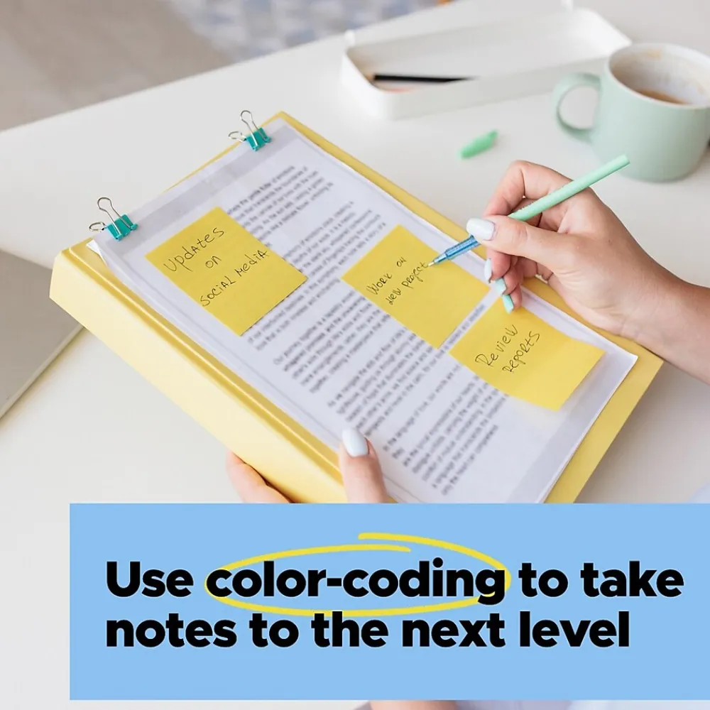 Post-It Notes*Post-it Recycled Super Sticky Pop-up Notes, 3" x 3", Canary Collection, 70 Sheet/Pad, 6 Pads/Pack (R330R-6SSCY) Canary Yellow