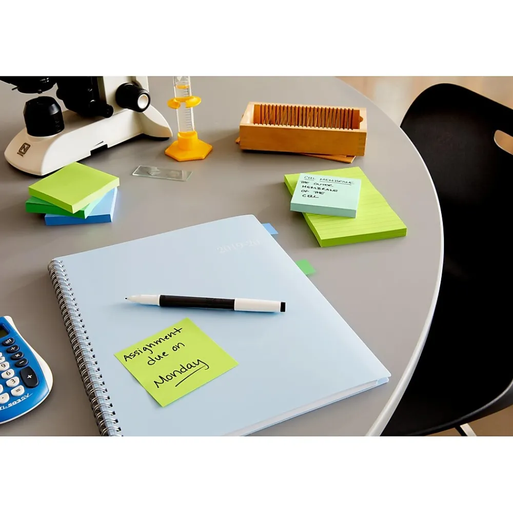 Post-It Notes*Post-it Recycled Super Sticky Notes, 3" x 3", Collection, 90 Sheet/Pad, 5 Pads/Pack (654-5SST) Oasis
