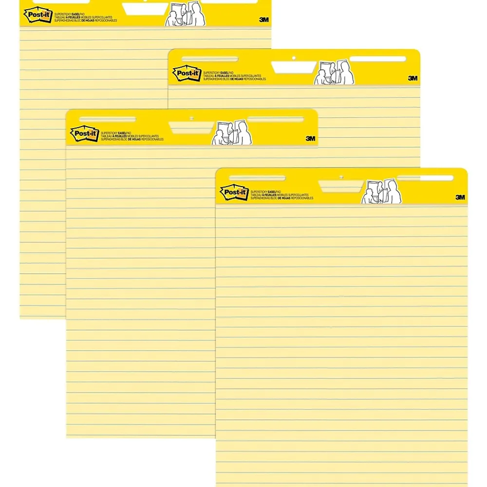 Easel Paper Pads*Post-it Super Sticky Easel Pad, 25" x 30", Lined, 30 Sheets/Pad, 4 Pads/Pack (561VAD4PK)