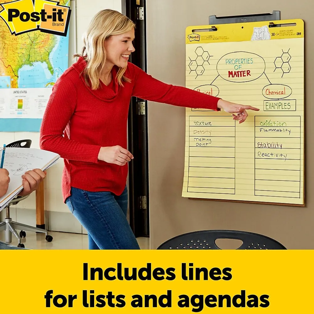 Easel Paper Pads*Post-it Super Sticky Easel Pad, 25" x 30", Lined, 30 Sheets/Pad, 4 Pads/Pack (561VAD4PK)