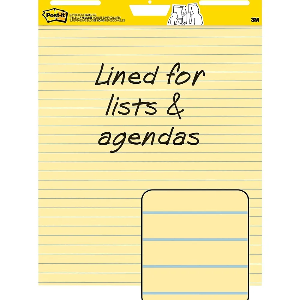 Easel Paper Pads*Post-it Super Sticky Easel Pad, 25" x 30", Lined, 30 Sheets/Pad, 4 Pads/Pack (561VAD4PK)