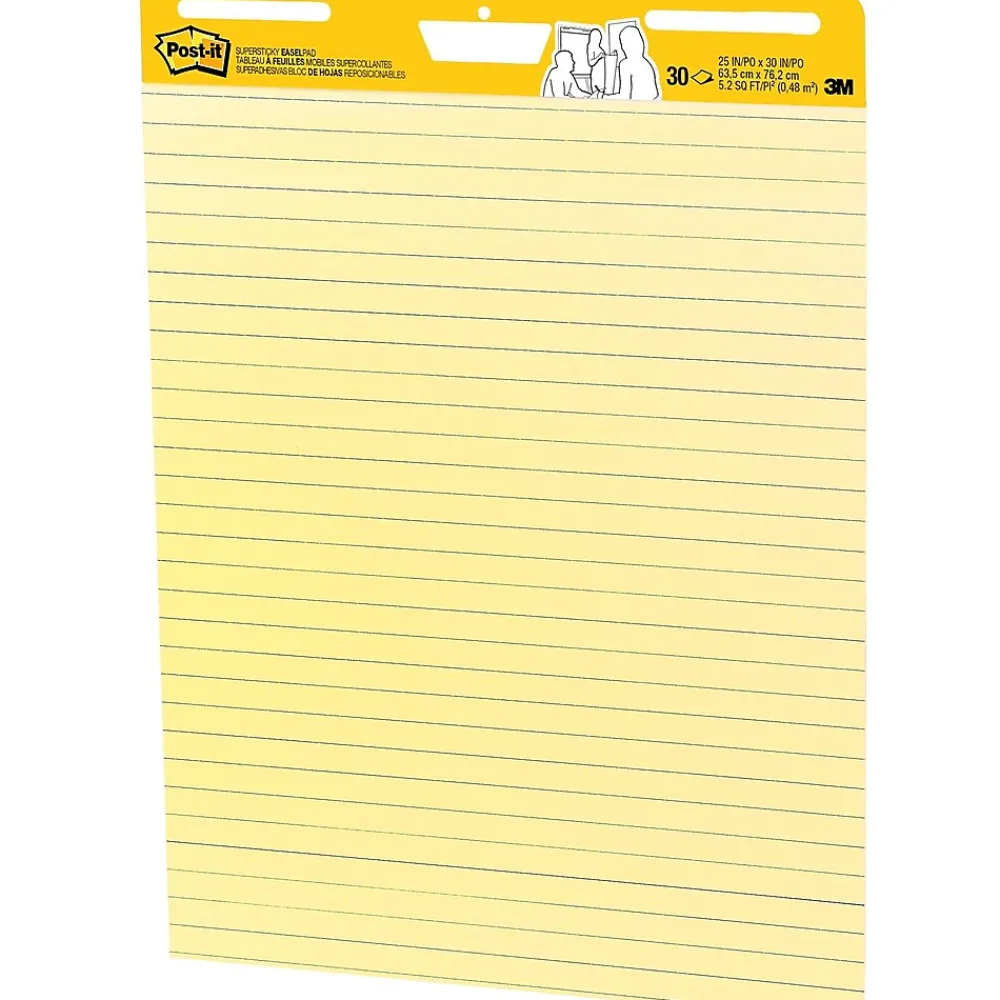 Easel Paper Pads*Post-it Super Sticky Easel Pad, 25" x 30", Lined, 30 Sheets/Pad, 4 Pads/Pack (561VAD4PK)