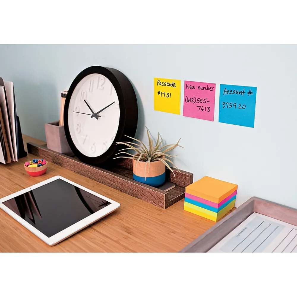 Post-It Notes*Post-it Super Sticky Notes, 3" x 3", Assorted Collection, 45 Sheet/Pad, 15 Pads/Pack (654-15SSMULTI) Marrakesh and Rio de Janeiro
