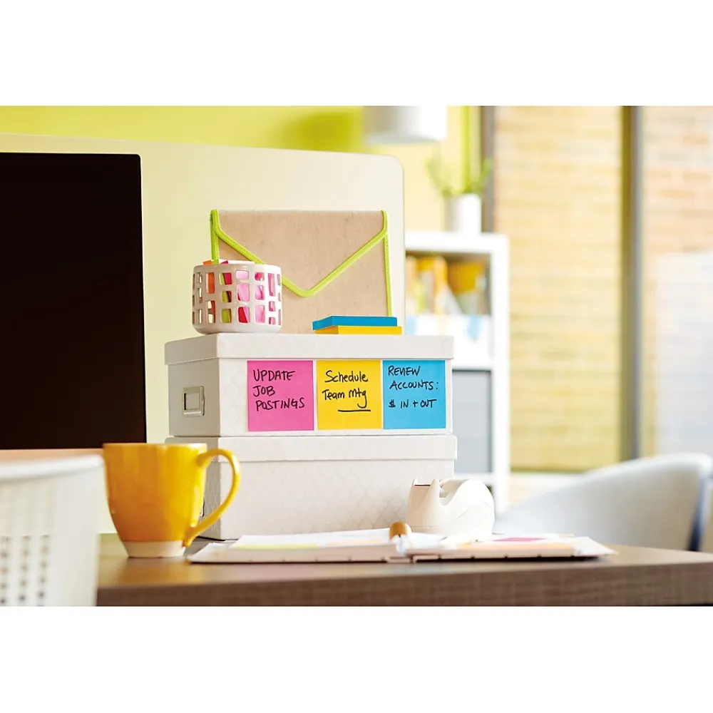 Post-It Notes*Post-it Super Sticky Notes, 3" x 3", Assorted Collection, 45 Sheet/Pad, 15 Pads/Pack (654-15SSMULTI) Marrakesh and Rio de Janeiro