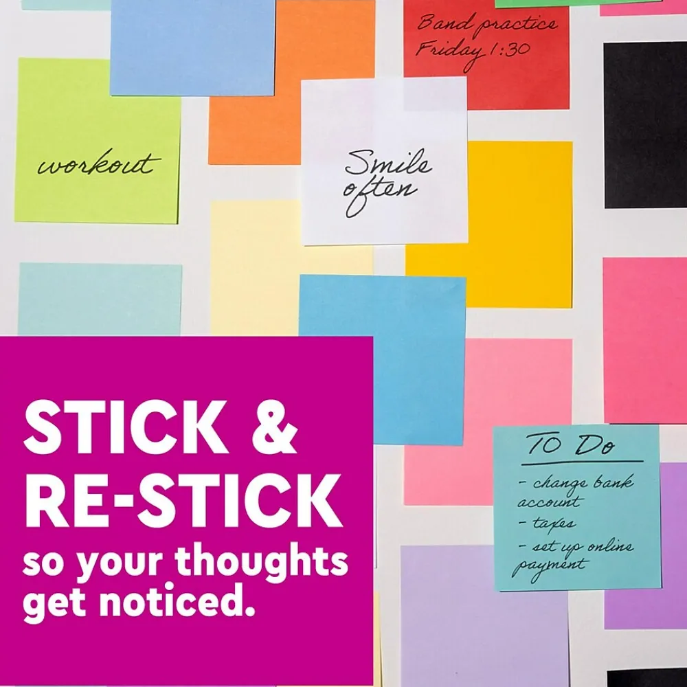 Post-It Notes*Post-it Super Sticky Notes, 3" x 3", Neon Orange, 90 Sheet/Pad, 5 Pads/Pack (654-5SSNO)