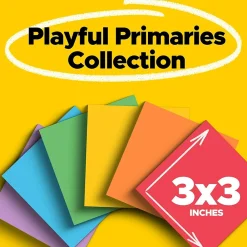 Post-It Notes*Post-it Super Sticky Notes, 3" x 3", Playful Primaries Collection, 90 Sheet/Pad, 12 Pads/Pack (65412SSAN)