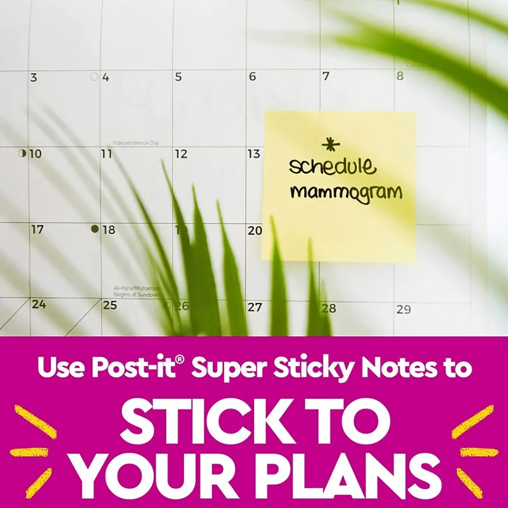 Sticky Notes*Post-it Super Sticky Pop-up Notes, 3" x 3", Canary Collection, 90 Sheet/Pad, 12 Pads/Pack (R33012SSCY)