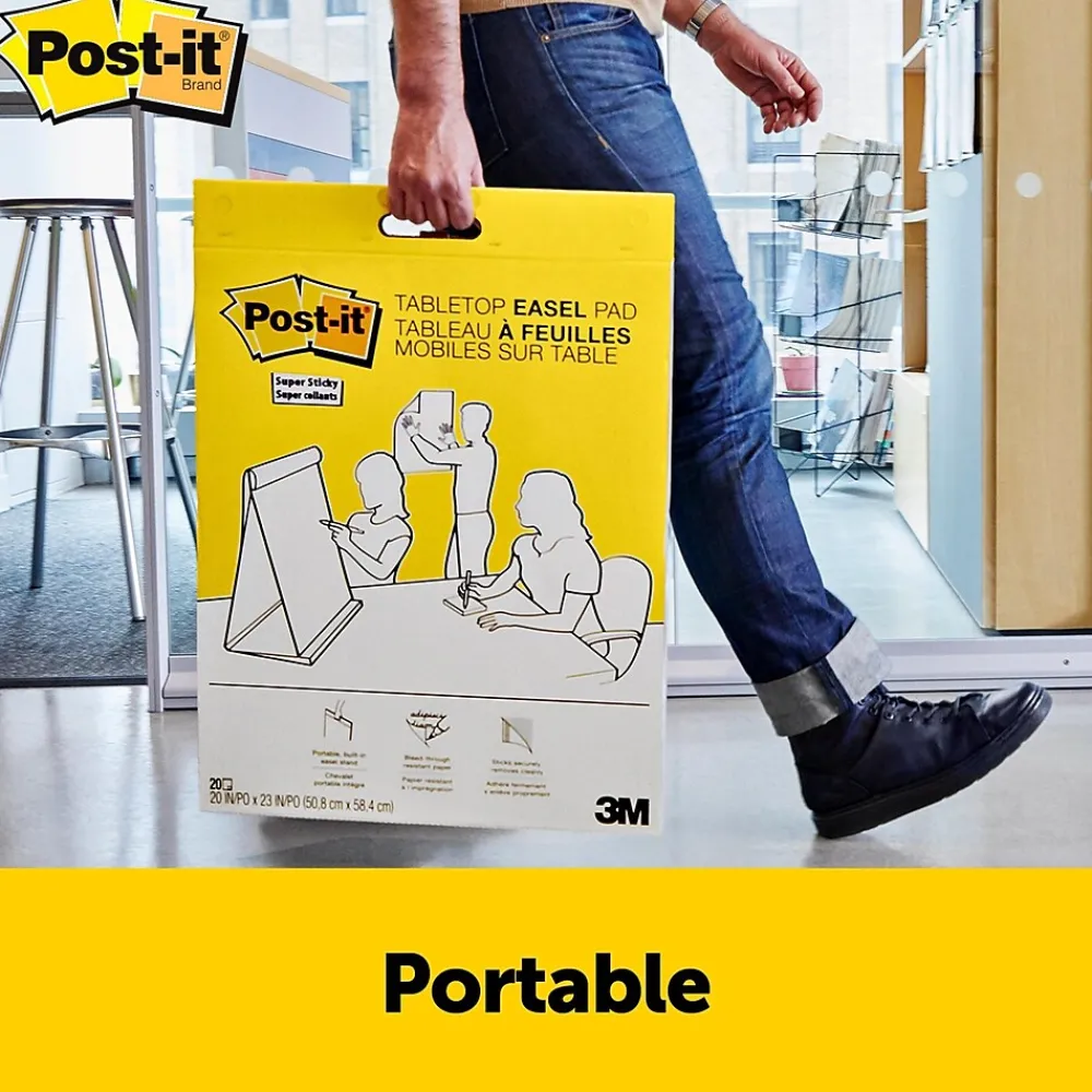 Easel Paper Pads*Post-it Super Sticky Tabletop Easel Pad, 20" x 23", 20 Sheets/Pad (563DE)