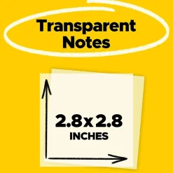 Post-It Notes*Post-it Transparent Notes, 2.8" x 2.8", Assorted Collection, 30 Sheet/Pad, 10 Pads/Pack (600-TRSPT-10P)