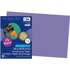 Construction Paper*Pacon Prang® Construction Paper, Violet, 12" x 18", 50 Sheets Per Pack, 5 Packs (PAC7207-5)
