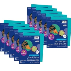 Construction Paper*Pacon PrangĀ® Construction Paper, Turquoise, 9" x 12", 50 Sheets Per Pack, 10 Packs (PAC7703-10)