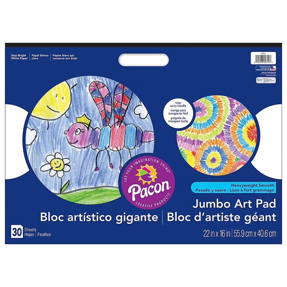 Notepads|Art Street Prang® Jumbo Art Pad, White, 22" x 16", 30 Sheets, Pack of 3 (PAC4711-3)