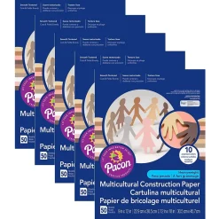 Construction Paper*Prang Shades of Me 12" x 18" Construction Paper, Assorted Skin Tone Colors, 50 Sheets/Pack, 5 Packs (PAC9512-5)