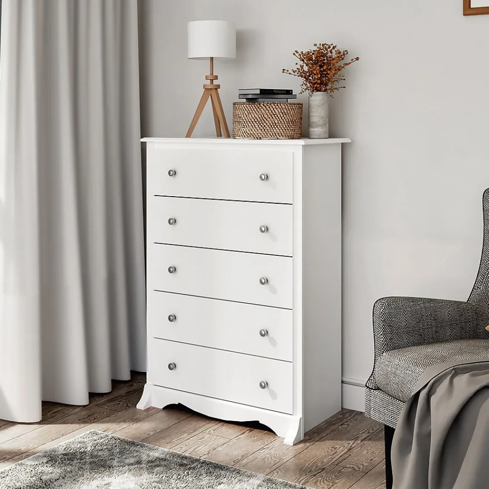 Storage Cabinets*Prepac 44.75" Monterey 5 Drawer Chest, White (WDC-3345-K)