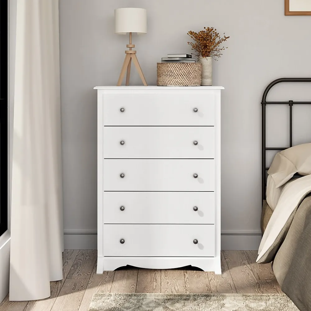 Storage Cabinets*Prepac 44.75" Monterey 5 Drawer Chest, White (WDC-3345-K)