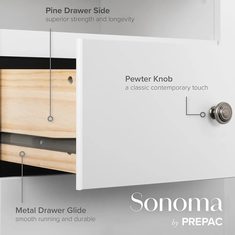 Storage Cabinets*Prepac 44.75" Monterey 5 Drawer Chest, White (WDC-3345-K)