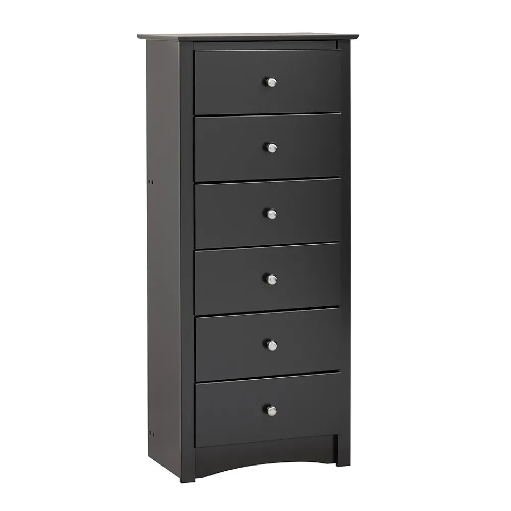Storage Cabinets*Prepac ™ 53.25" Sonoma Tall 6 Drawer Chest, Black
