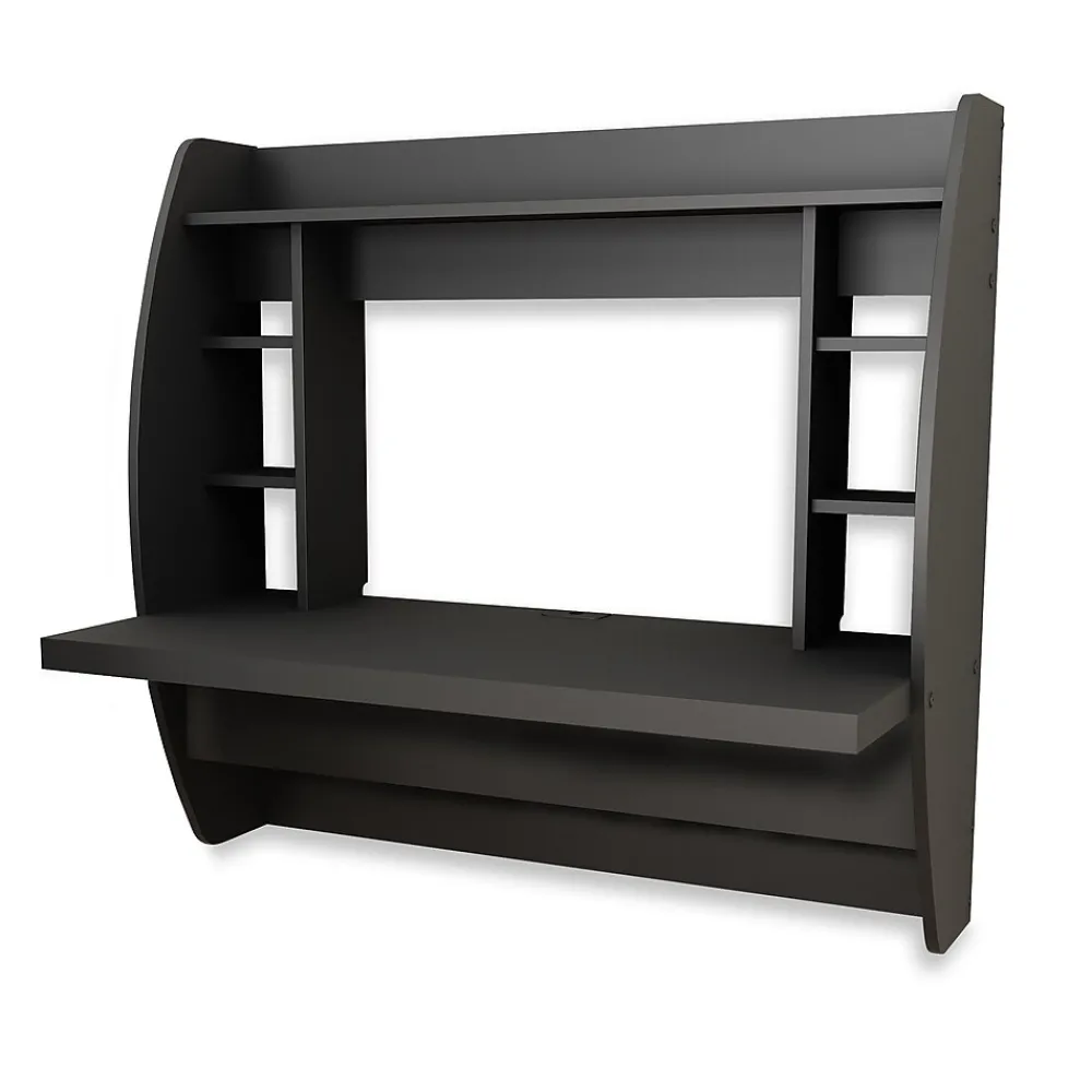 Computer Desks*Prepac 42'' W L-Shape Metal Contemporary Wall Mounted Desk, Black (BEHW-0200-1)