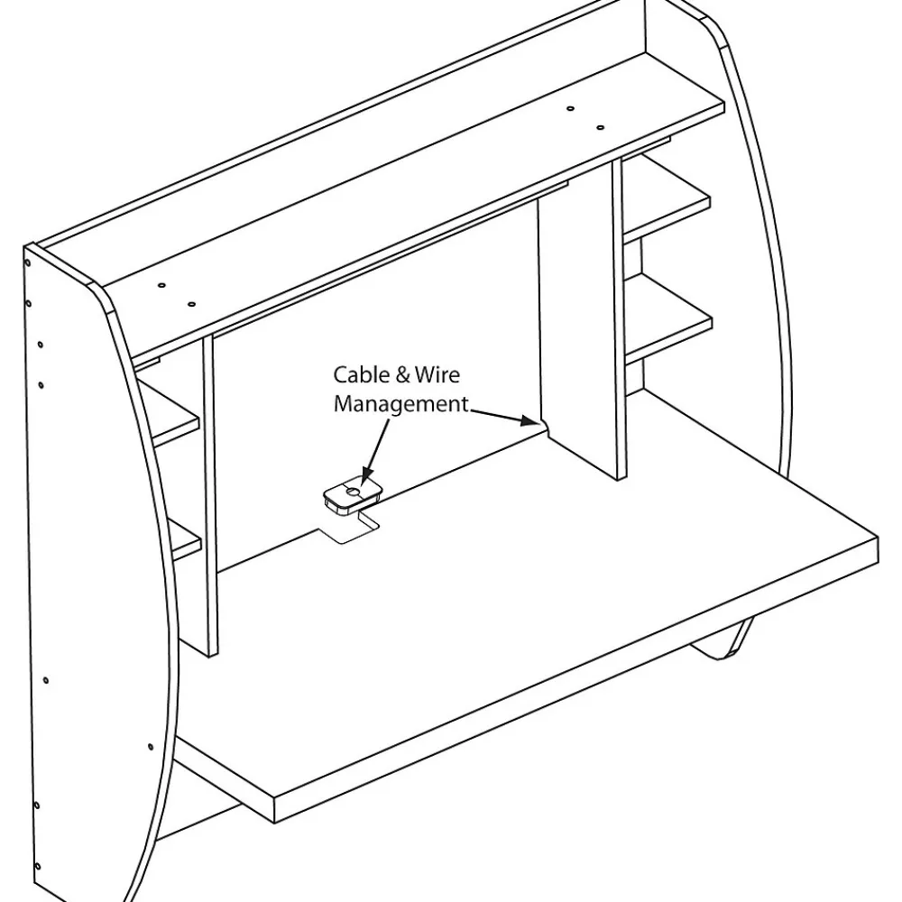 Computer Desks*Prepac 42" Wall Mounted Floating Desk with Storage, White (WEHW-0200-1)