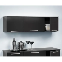 Shelving*Prepac â„¢ Coal Harbor Wall Mounted Hutch, 13"H x 47.25"W x 12"D, Black