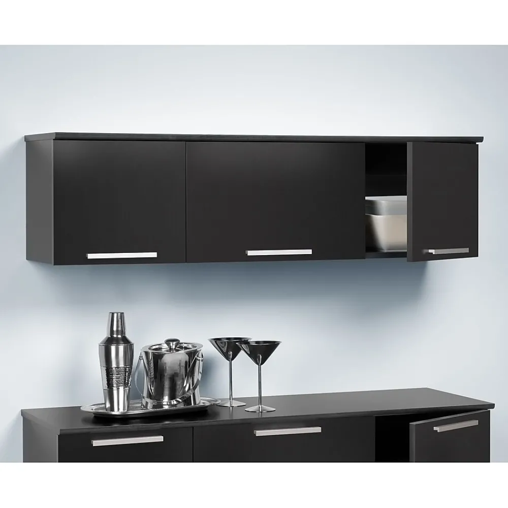 Shelving*Prepac ™ Coal Harbor Wall Mounted Hutch, 13"H x 47.25"W x 12"D, Black