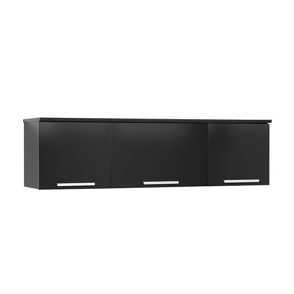 Shelving*Prepac ™ Coal Harbor Wall Mounted Hutch, 13"H x 47.25"W x 12"D, Black