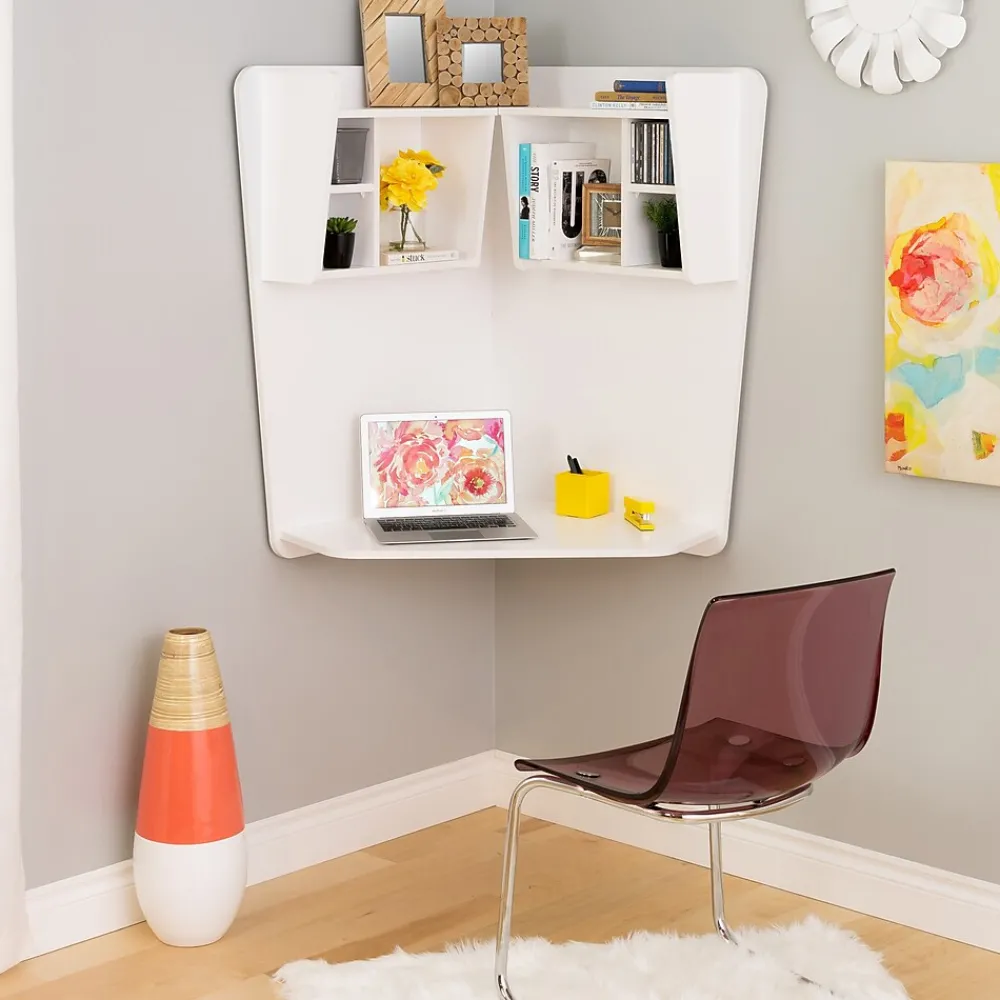 Corner Desks*Prepac Floating Corner Desk, White ( WEHW-0202-1)