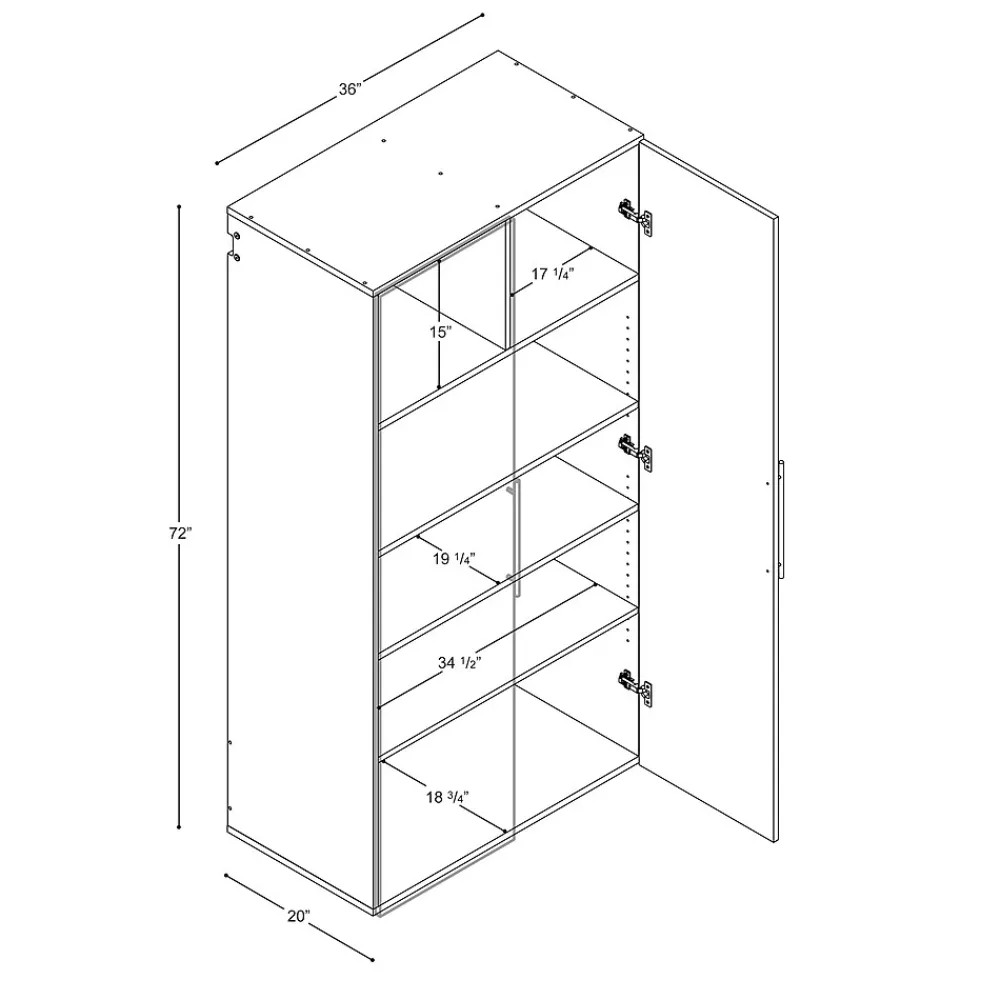 Storage Cabinets*Prepac ™ HangUps 36" Laminate Large Storage Cabinet, Light Gray (GSCW-0708-2K)