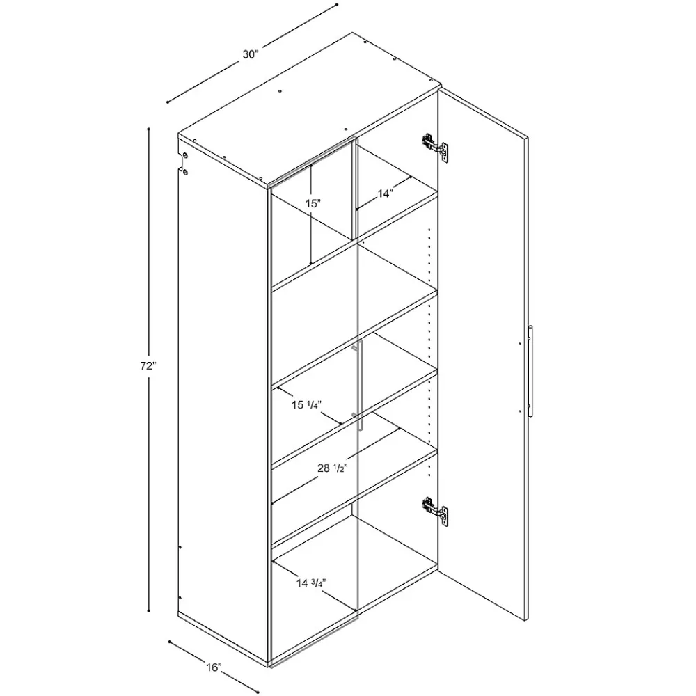 Storage Cabinets*Prepac ™ HangUps 30" Laminate Large Storage Cabinet, Light Gray (GSCW-0707-2K)