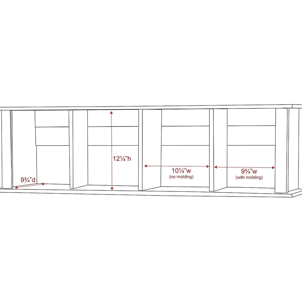 Shelving*Prepac ™ Wall Mounted Desk Hutch, 48" x 11.5", Espresso (EHD-1348)