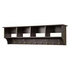 Shelving*Prepac â„¢ Wide Hanging Entryway Shelf, 60" x 11.5", Espresso