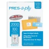 Sale Avery PRES-a-ply Laser/Inkjet Address Labels, 1" x 4", White, 20 Labels/Sheet, 100 Sheets/Box, 2,000 Labels/Box (30601)