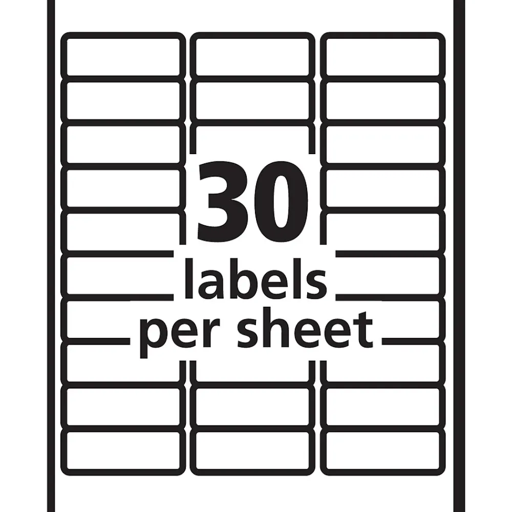 Hot Pres-a-ply Laser/Inkjet Address Labels, 1" x 2-5/8", White, 7,500 Labels/Box (30606)