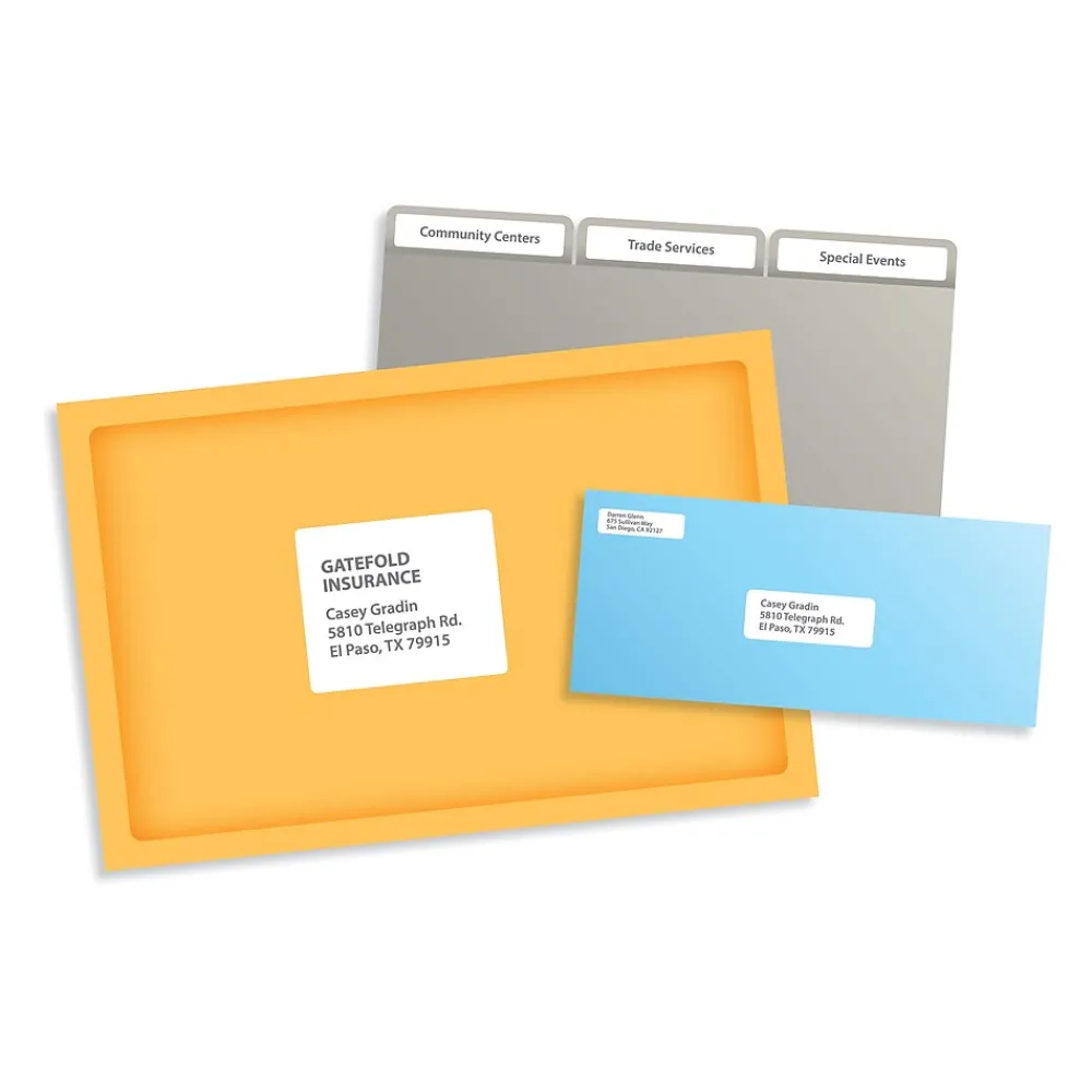 Hot Pres-a-ply Laser/Inkjet Address Labels, 1" x 2-5/8", White, 7,500 Labels/Box (30606)